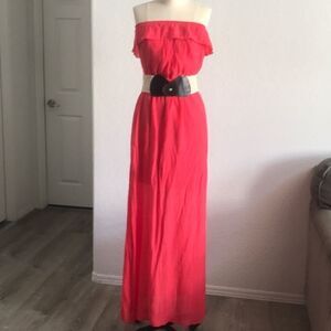 Trixxi coral strapless coral dress sz-Large